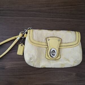 Coach Signature Yellow Wristlet